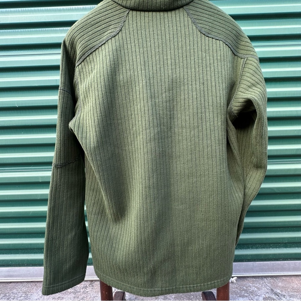 Columbia Olive 1/4 Zip Sweater Workwear Gorpcore Outdoor Hiking Long Sleeve - Picture 9 of 9